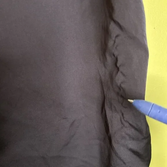 Vivienne Tam Womens size Medium Top Black Blouse Tie Waist FLAW-spot - Picture 6 of 6